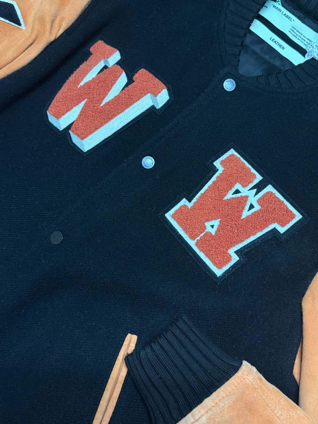 PRE OWNED - Off-White Temperature Eagle Patch Varsity Jacket