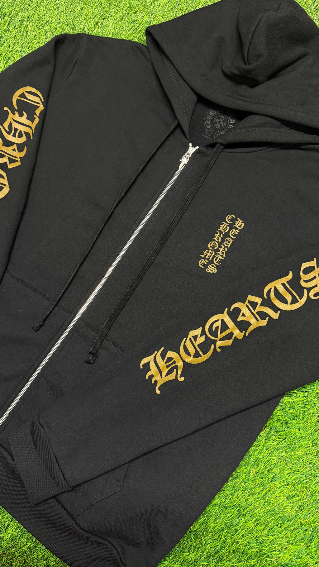 Chrome Hearts vertical logo zip-up hoodie