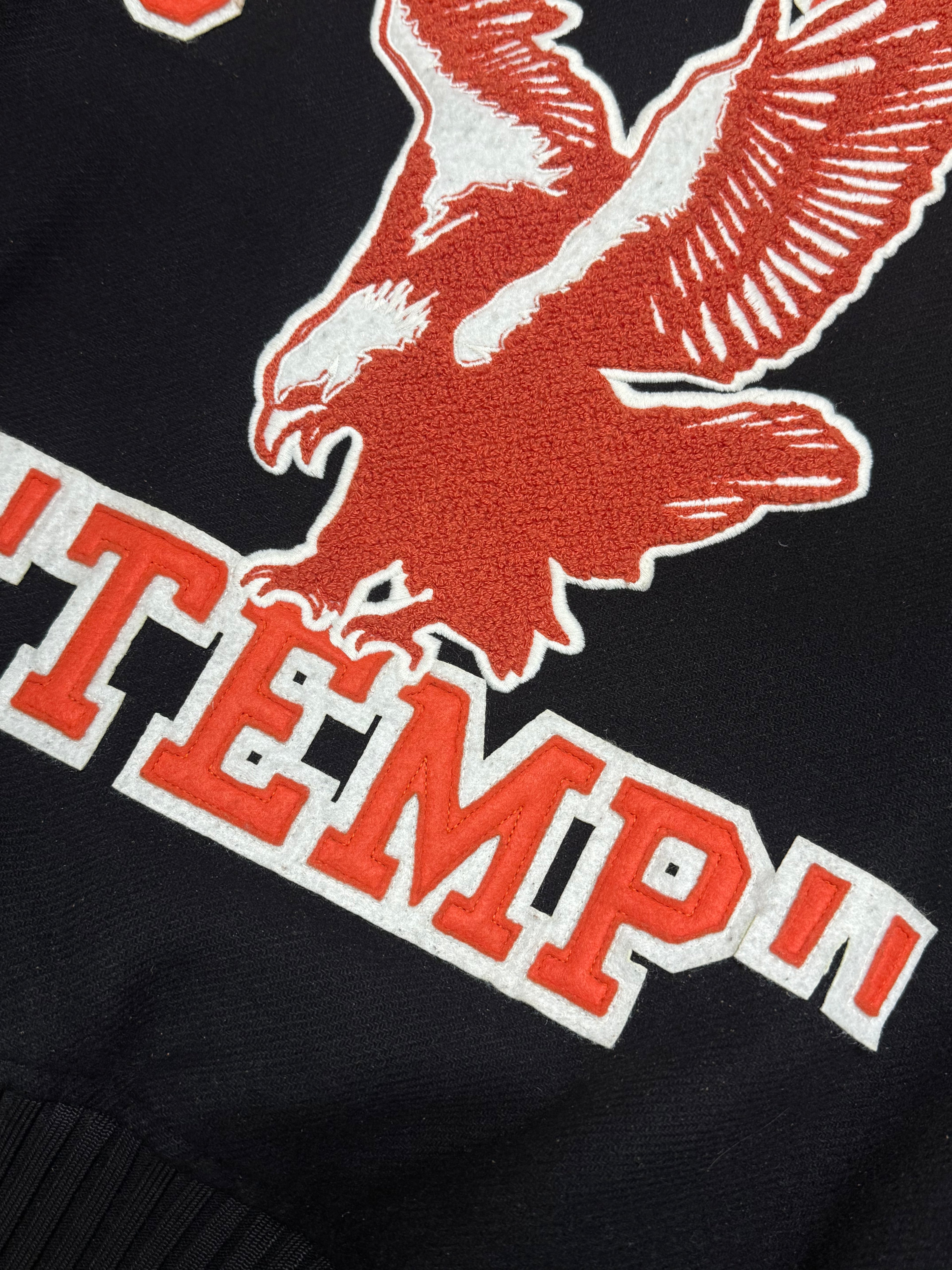 PRE OWNED - Off-White Temperature Eagle Patch Varsity Jacket