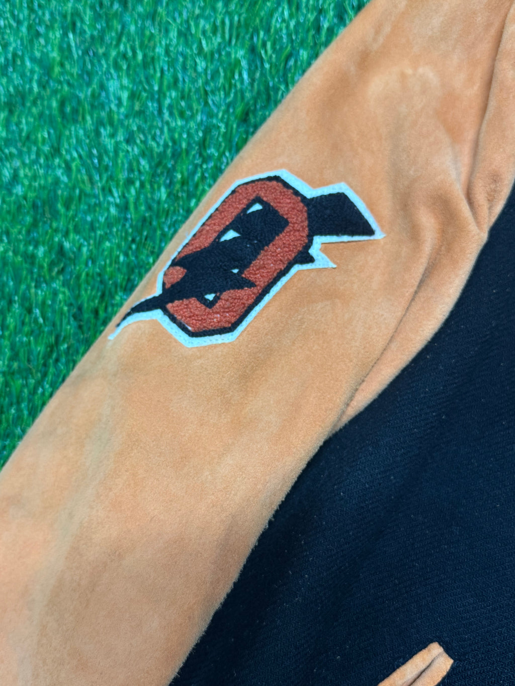 PRE OWNED - Off-White Temperature Eagle Patch Varsity Jacket
