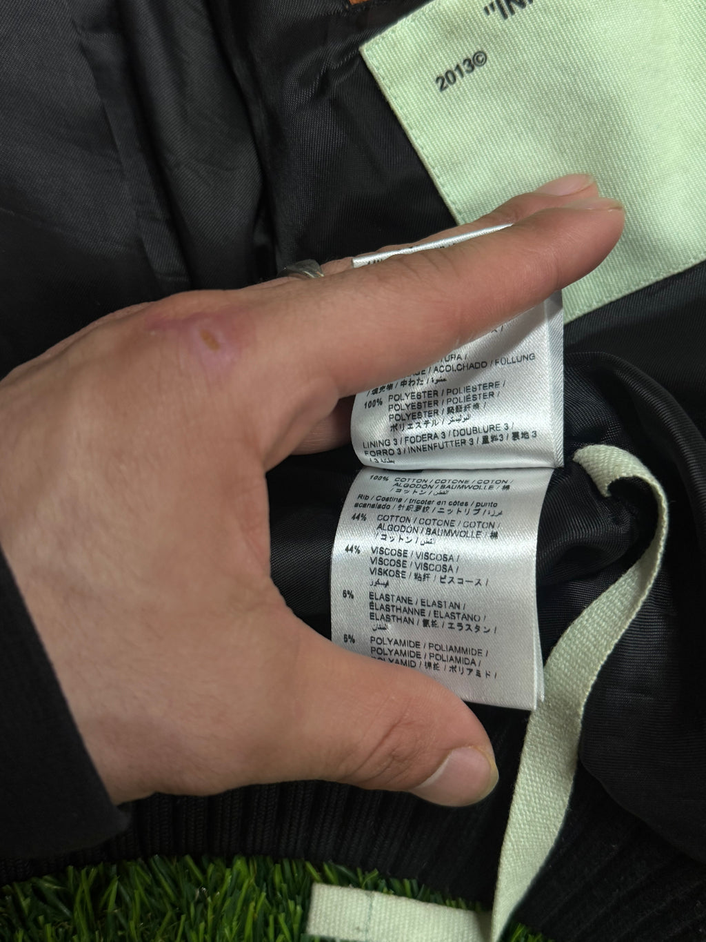 PRE OWNED - Off-White Temperature Eagle Patch Varsity Jacket