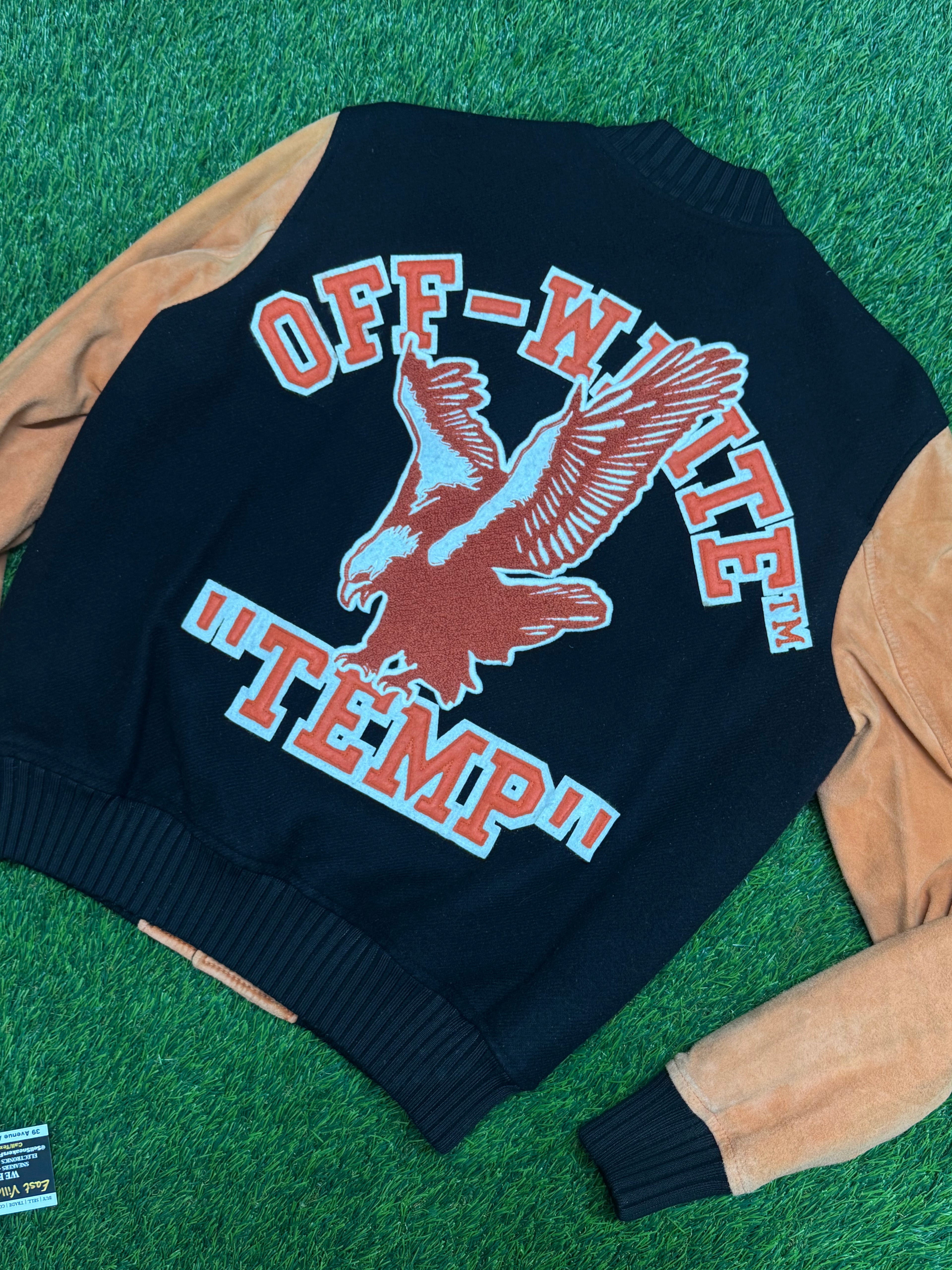 PRE OWNED - Off-White Temperature Eagle Patch Varsity Jacket