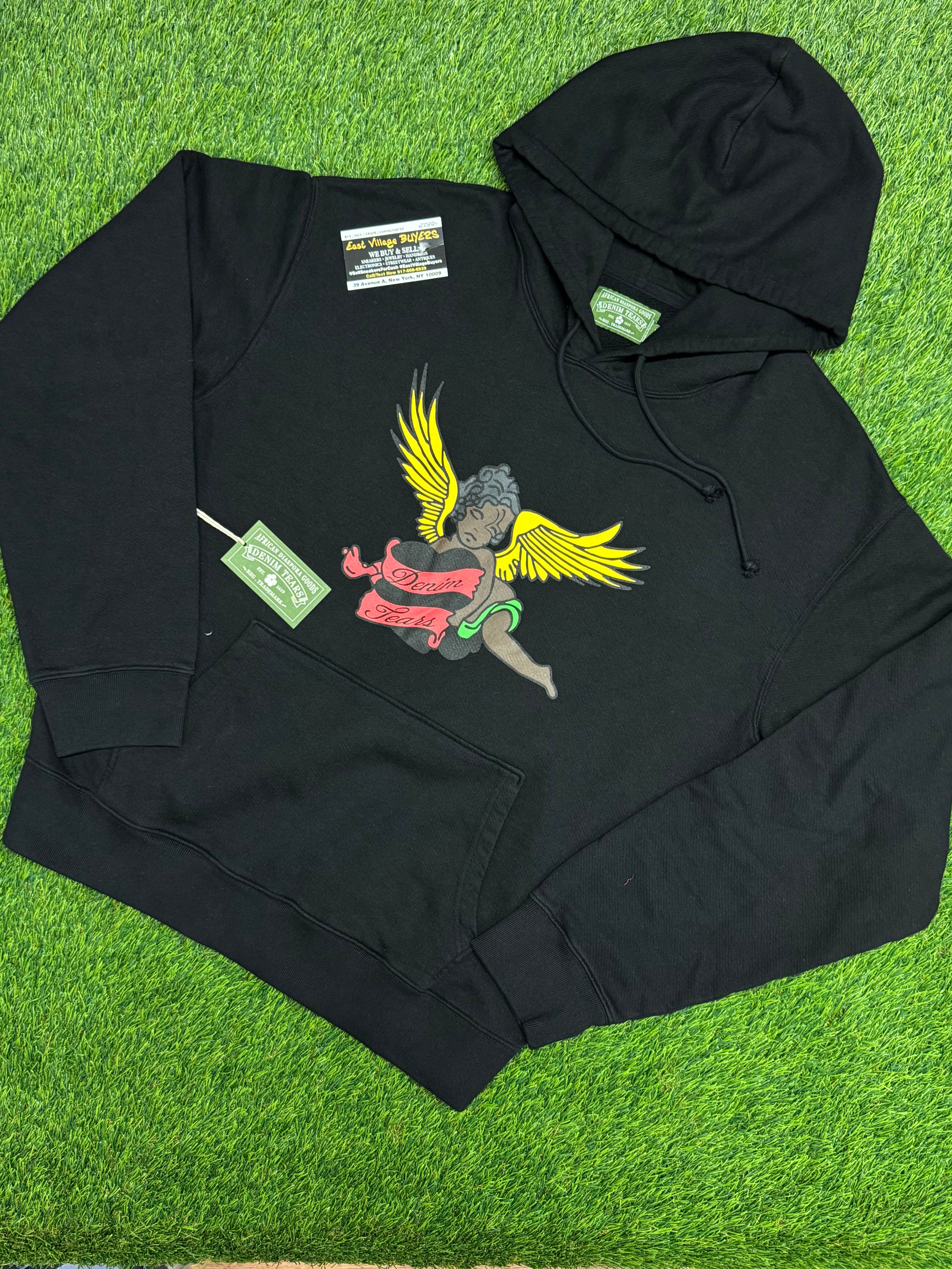 Denim Tears Cherub Hoodie in black