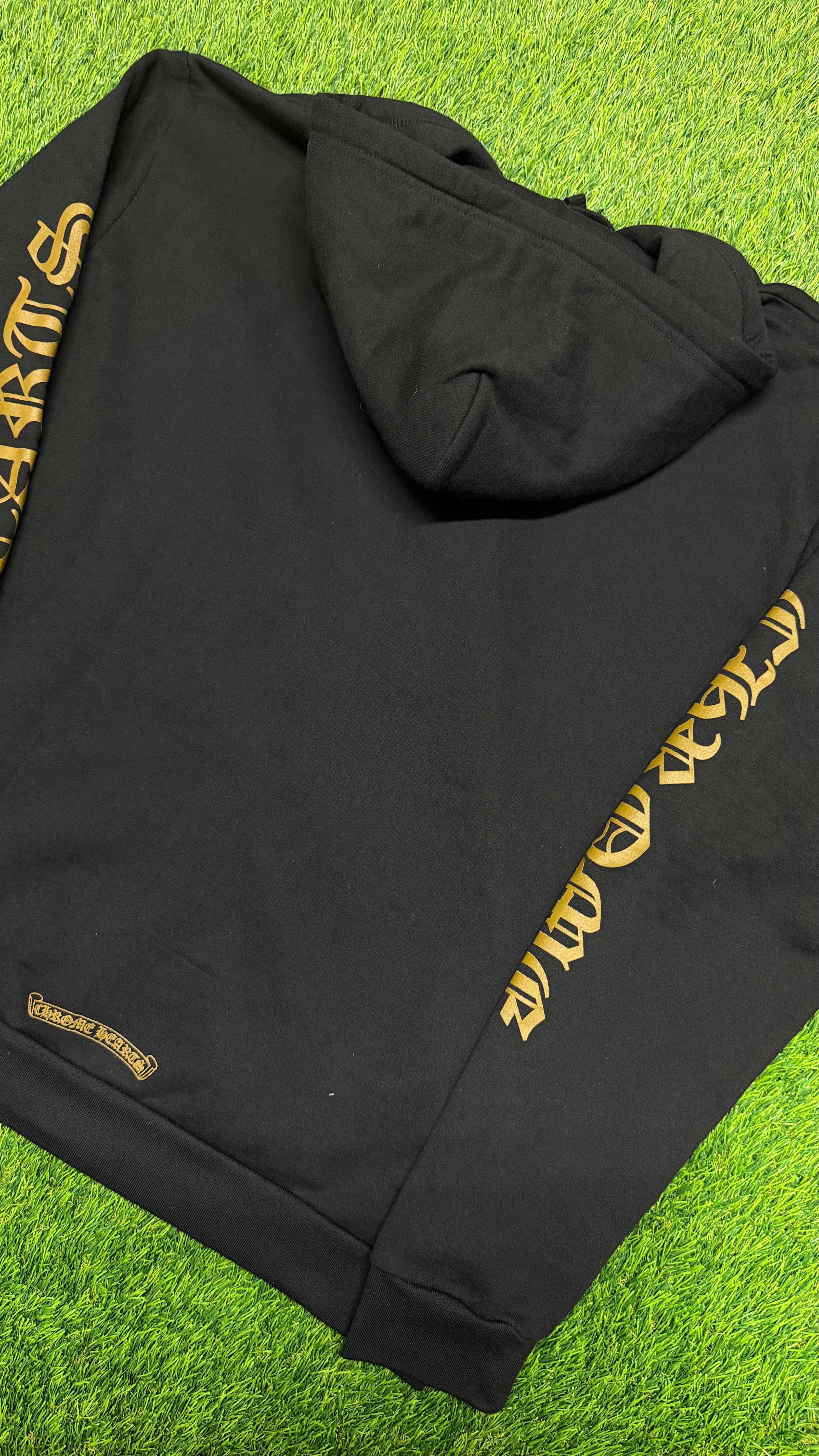 Chrome Hearts vertical logo zip-up hoodie