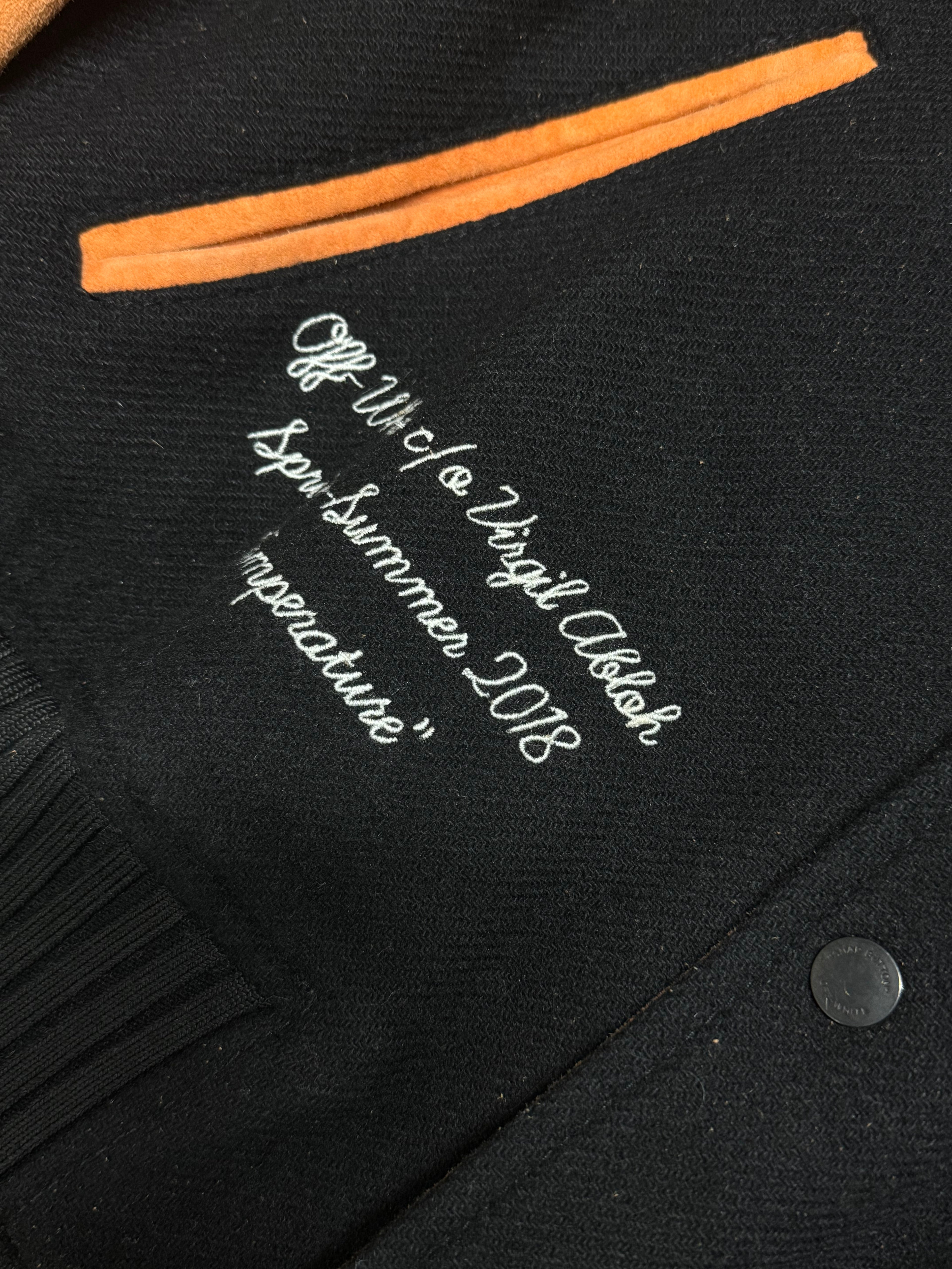 PRE OWNED - Off-White Temperature Eagle Patch Varsity Jacket