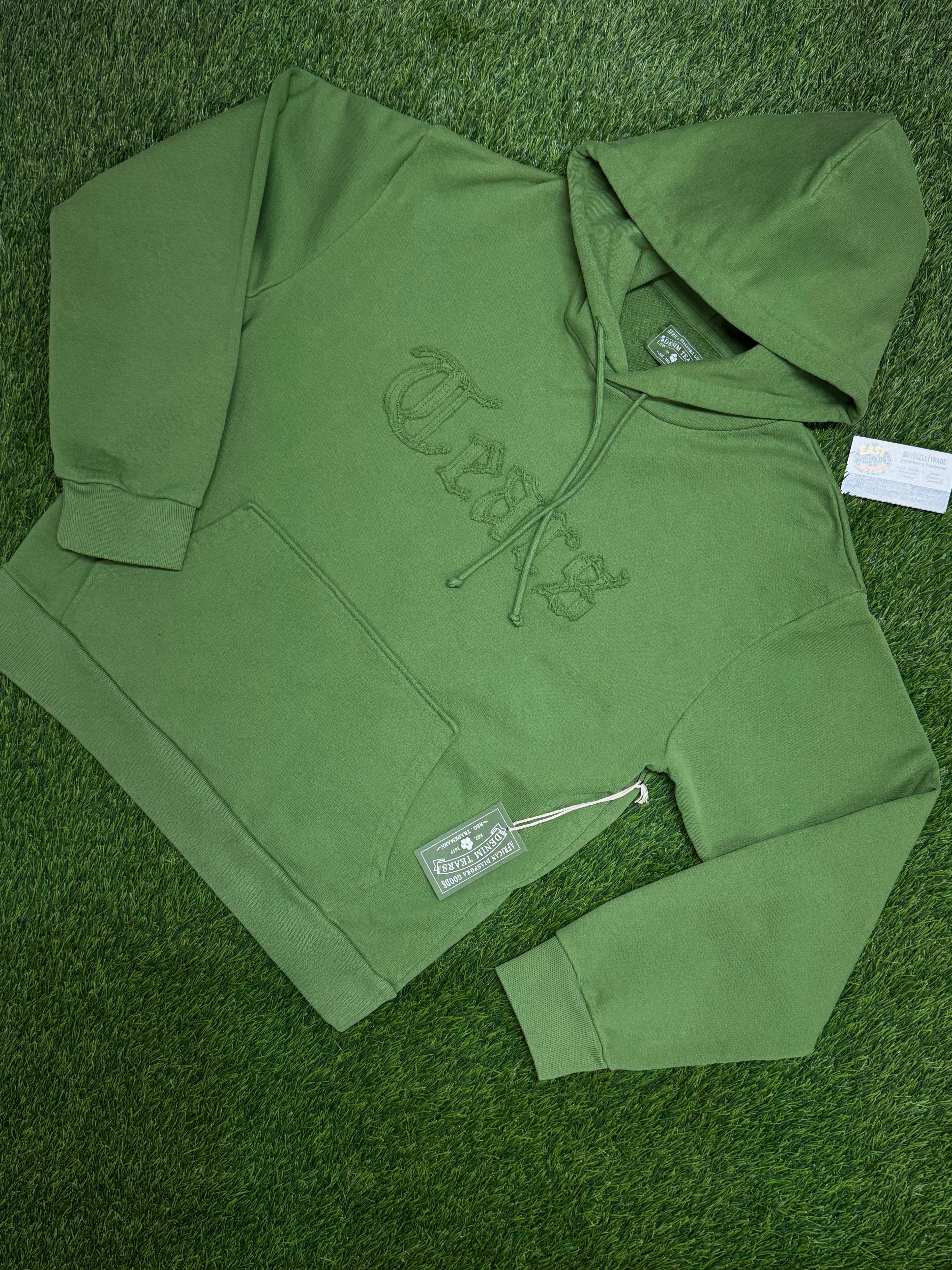 Denim Tears Cut Out Tears Hoodie in the Cactus Green