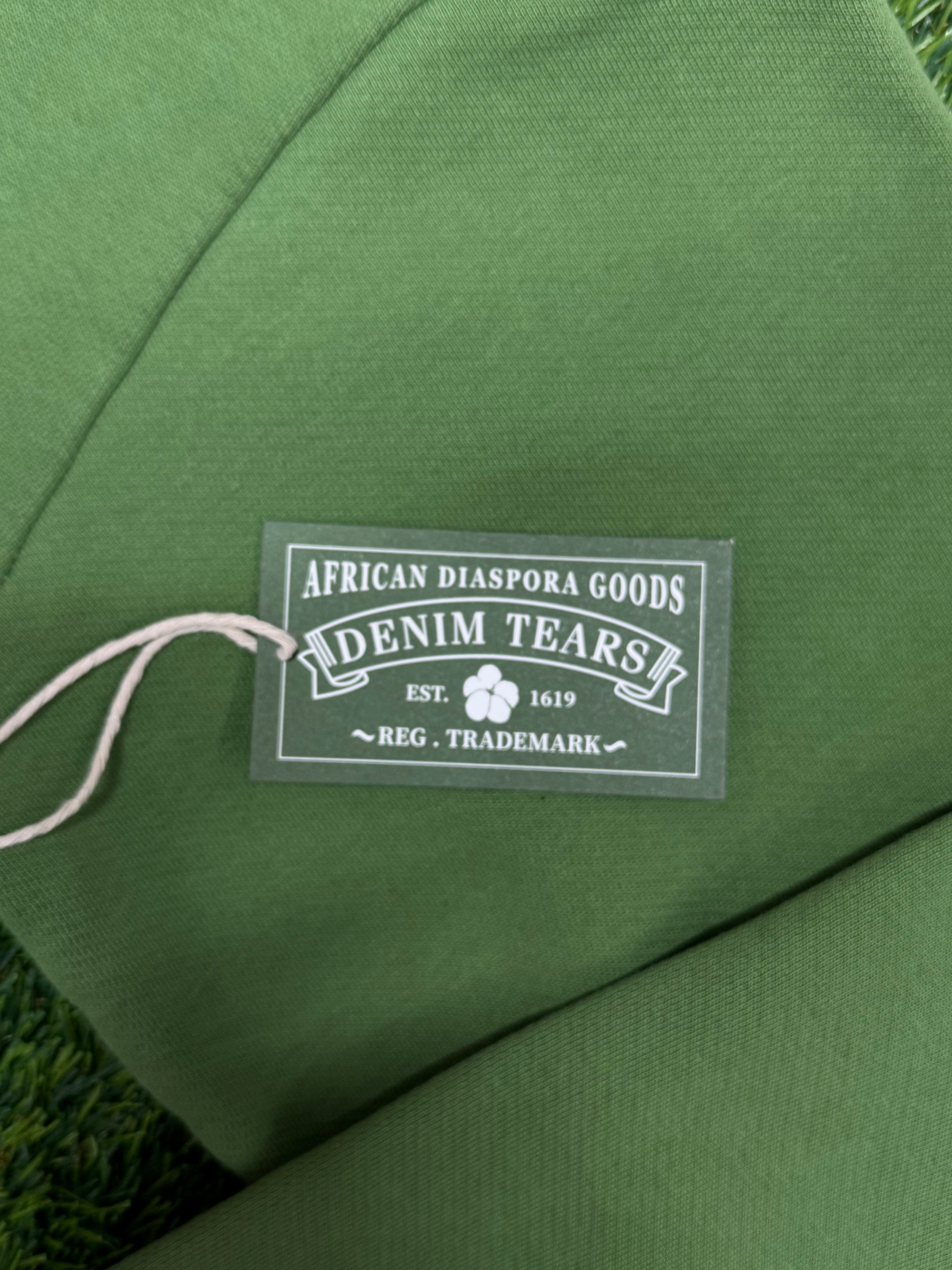 Denim Tears Cut Out Tears Hoodie in the Cactus Green