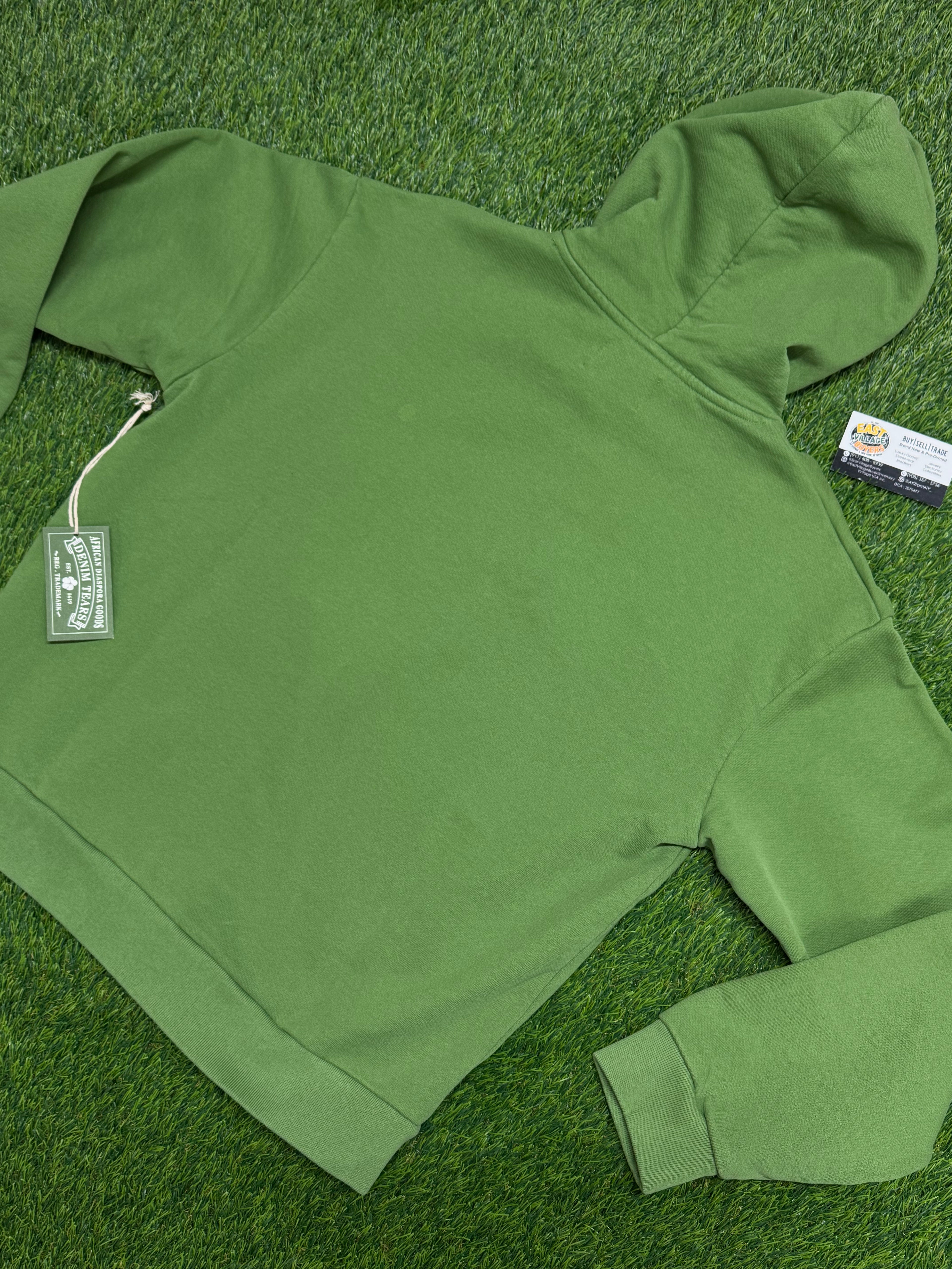 Denim Tears Cut Out Tears Hoodie in the Cactus Green