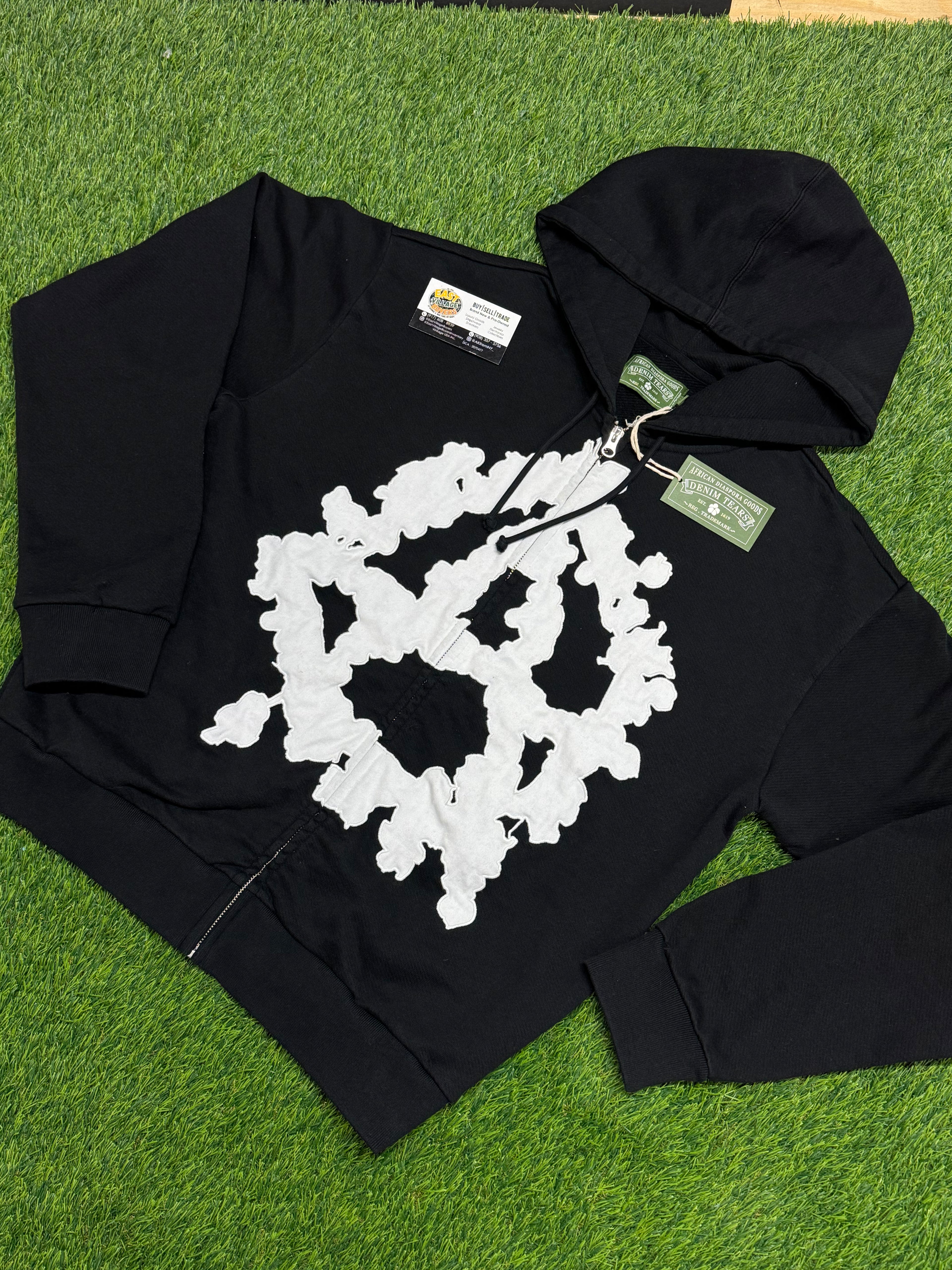 Denim Tears Anarchy Zip Hoodie in Black