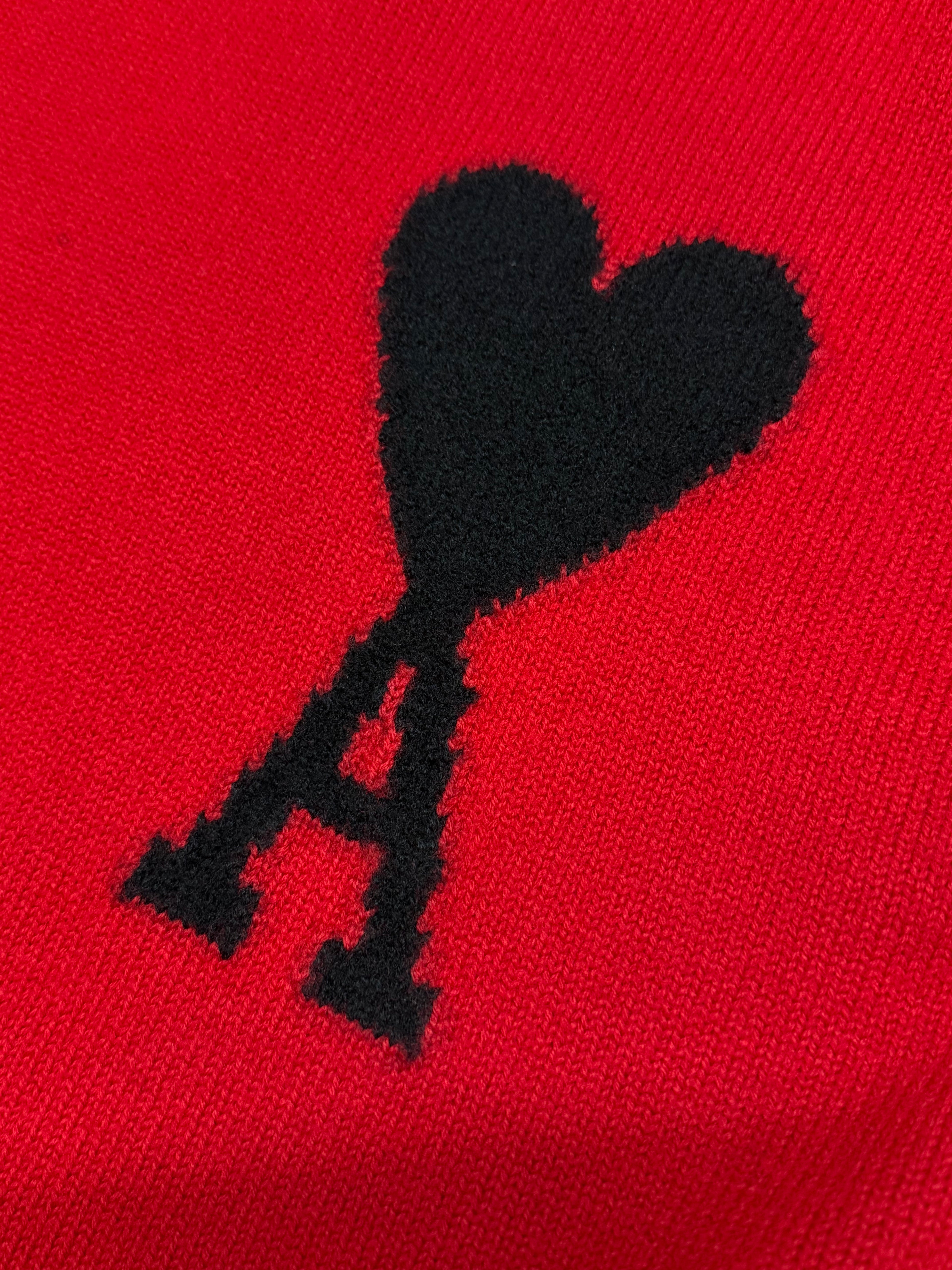 AMI Paris Ami de Coeur virgin wool sweater in red