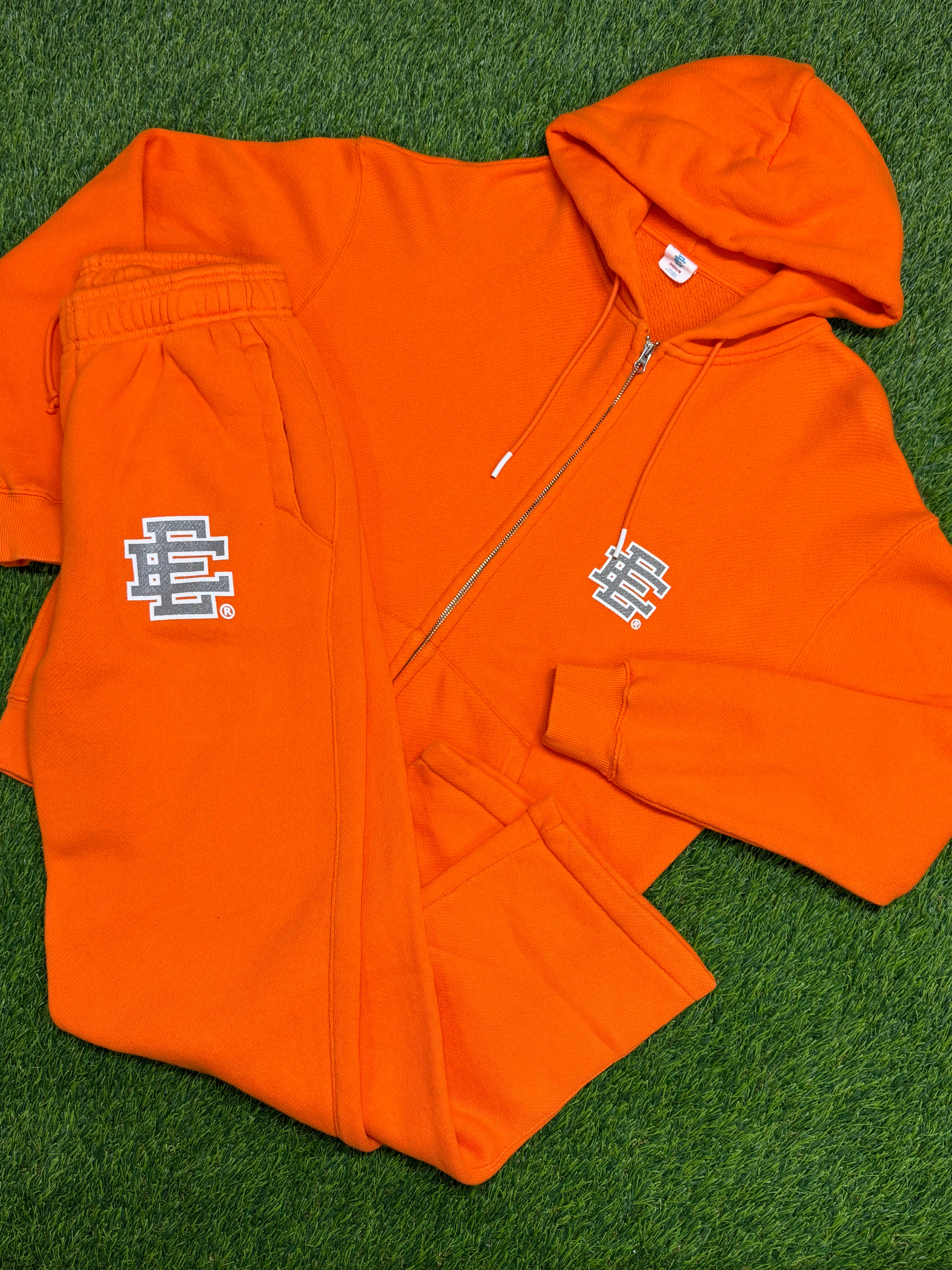Eric Emanuel EE Basic Zip-Up Full SweatSuit In Orange