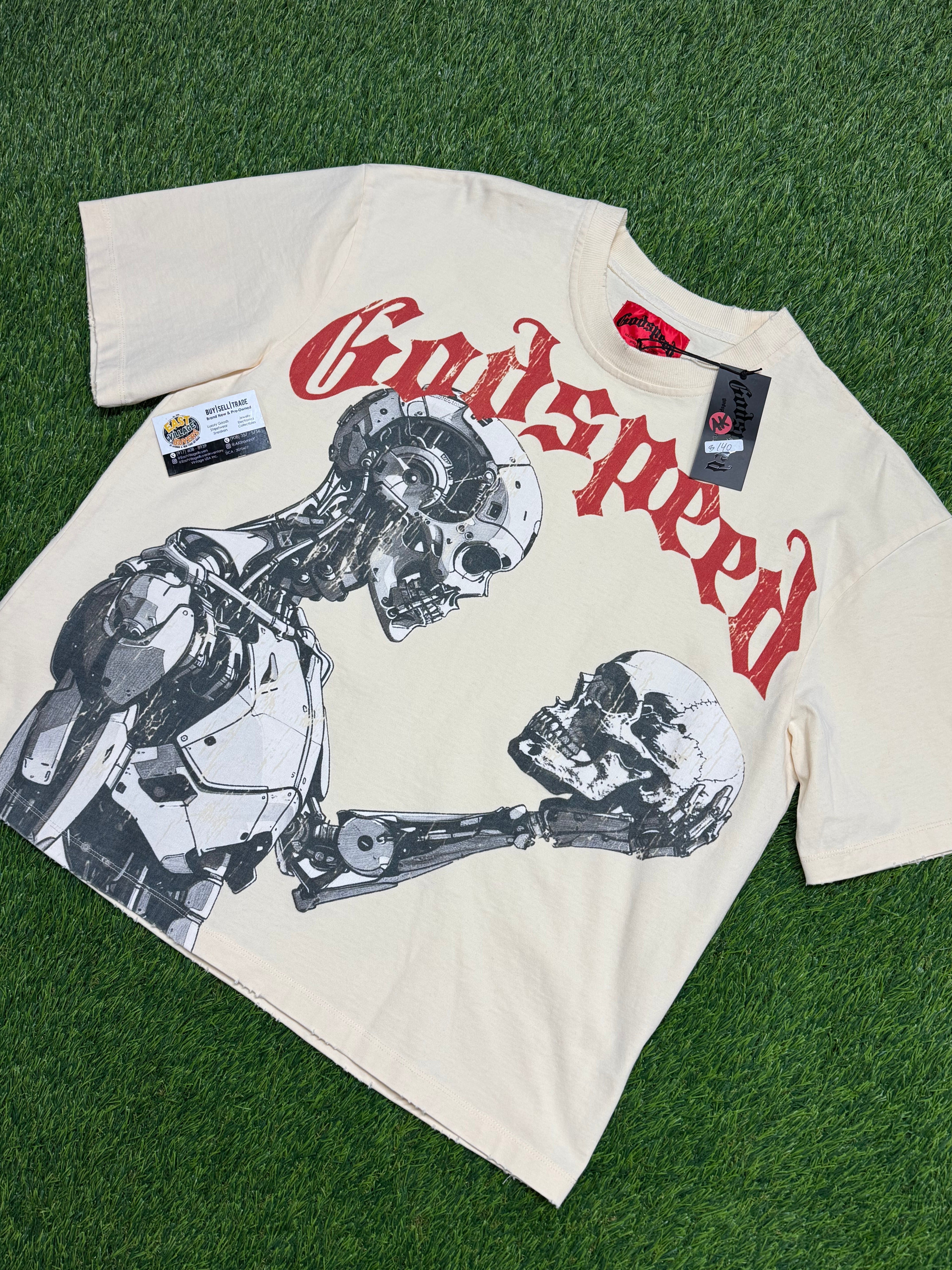 Godspeed Mankind vs AI III T-shirt In Bone
