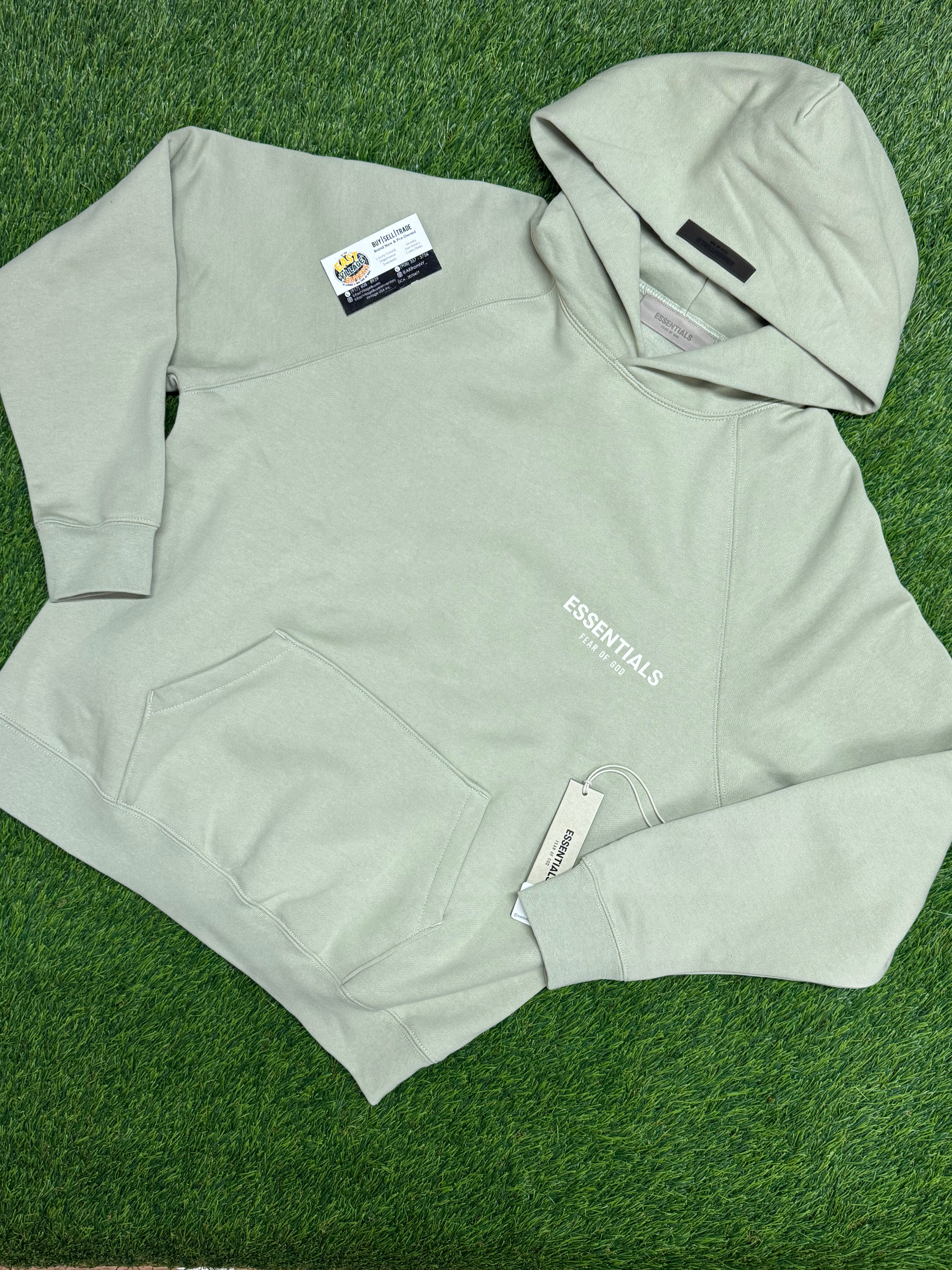 Essentials Fear Of God Hoodie in Green Concrete