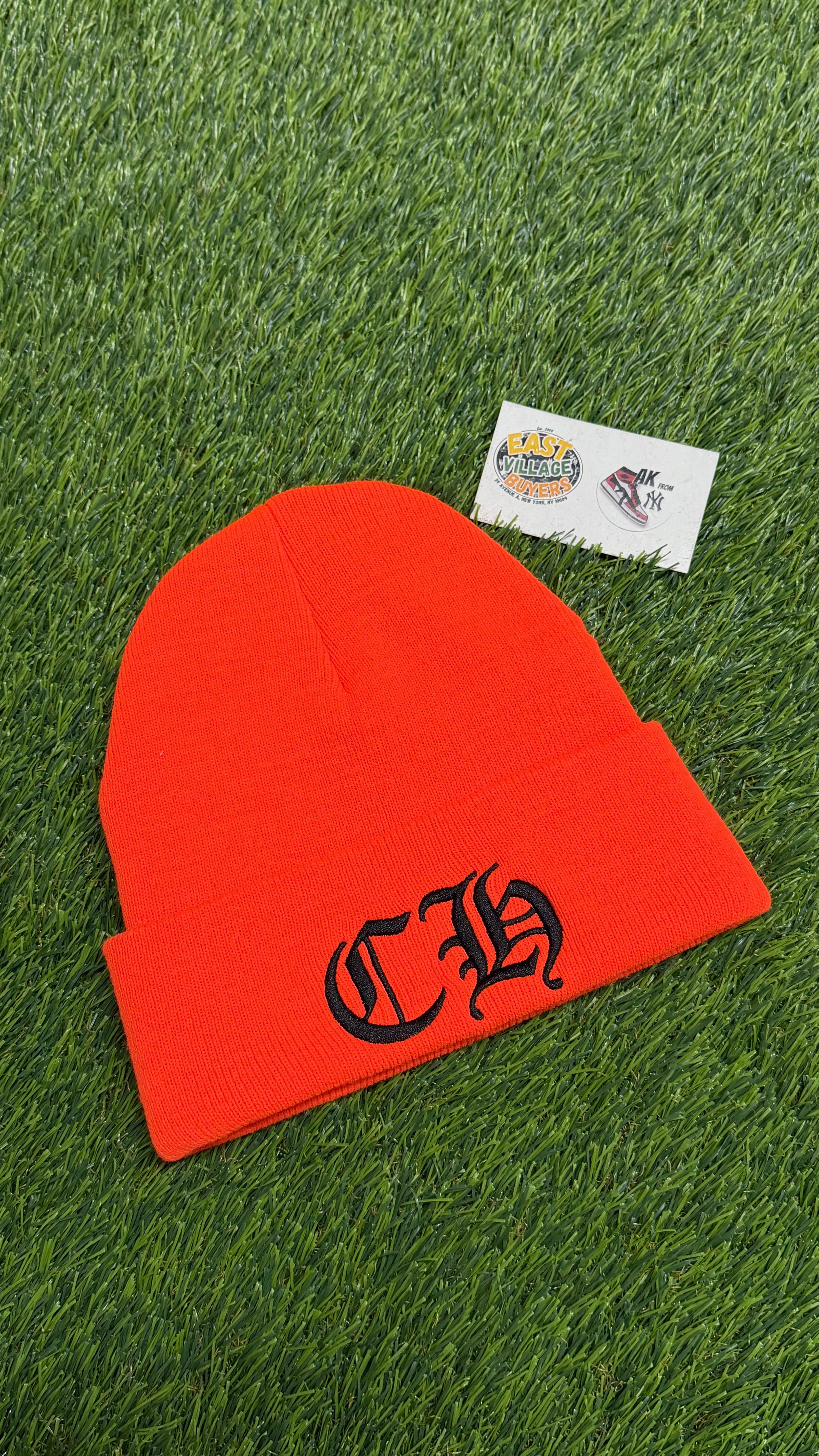 Chrome Hearts CH Logo Beanie in Safety Orange