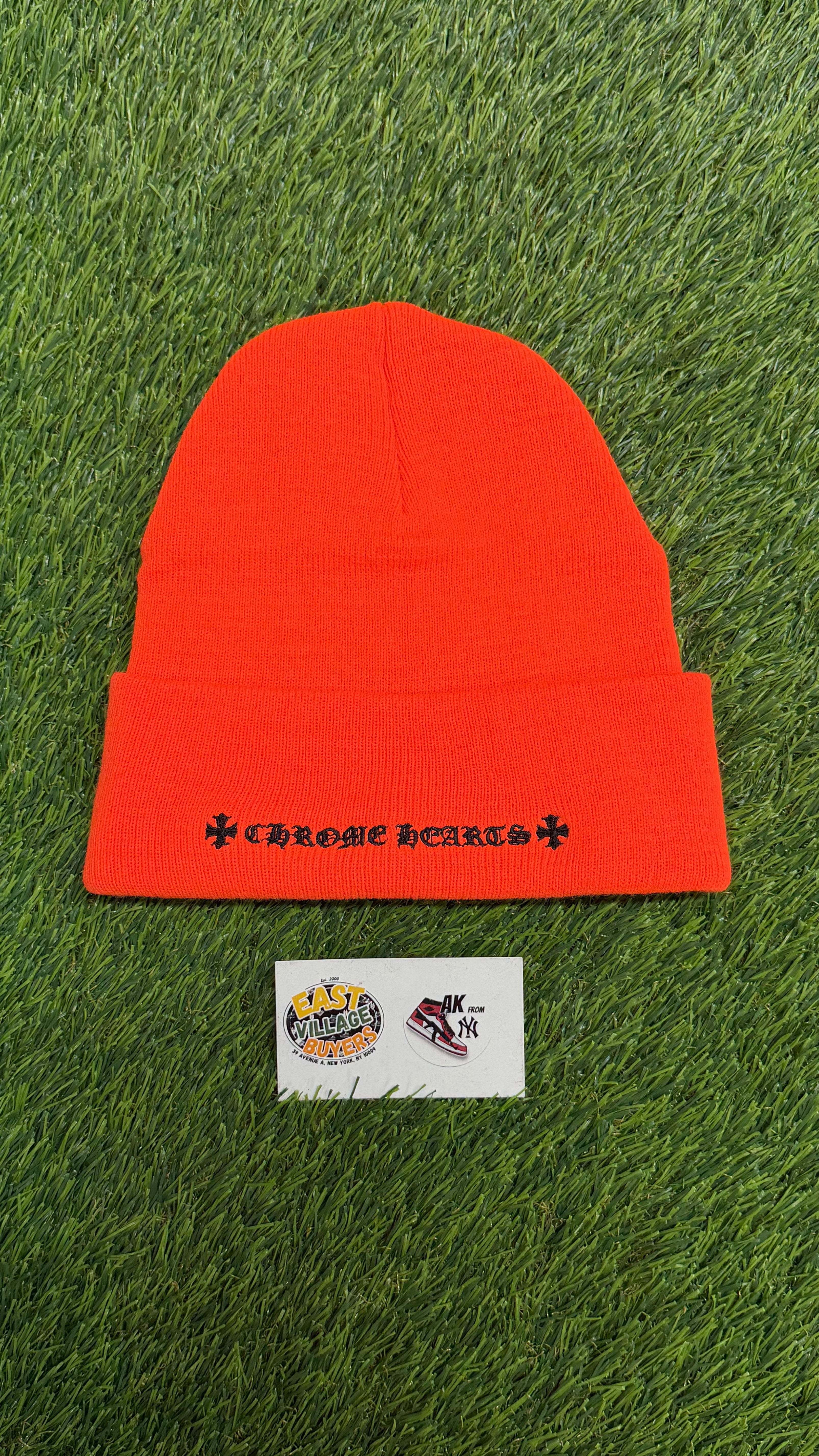 Chrome Hearts CH Logo Beanie in Safety Orange