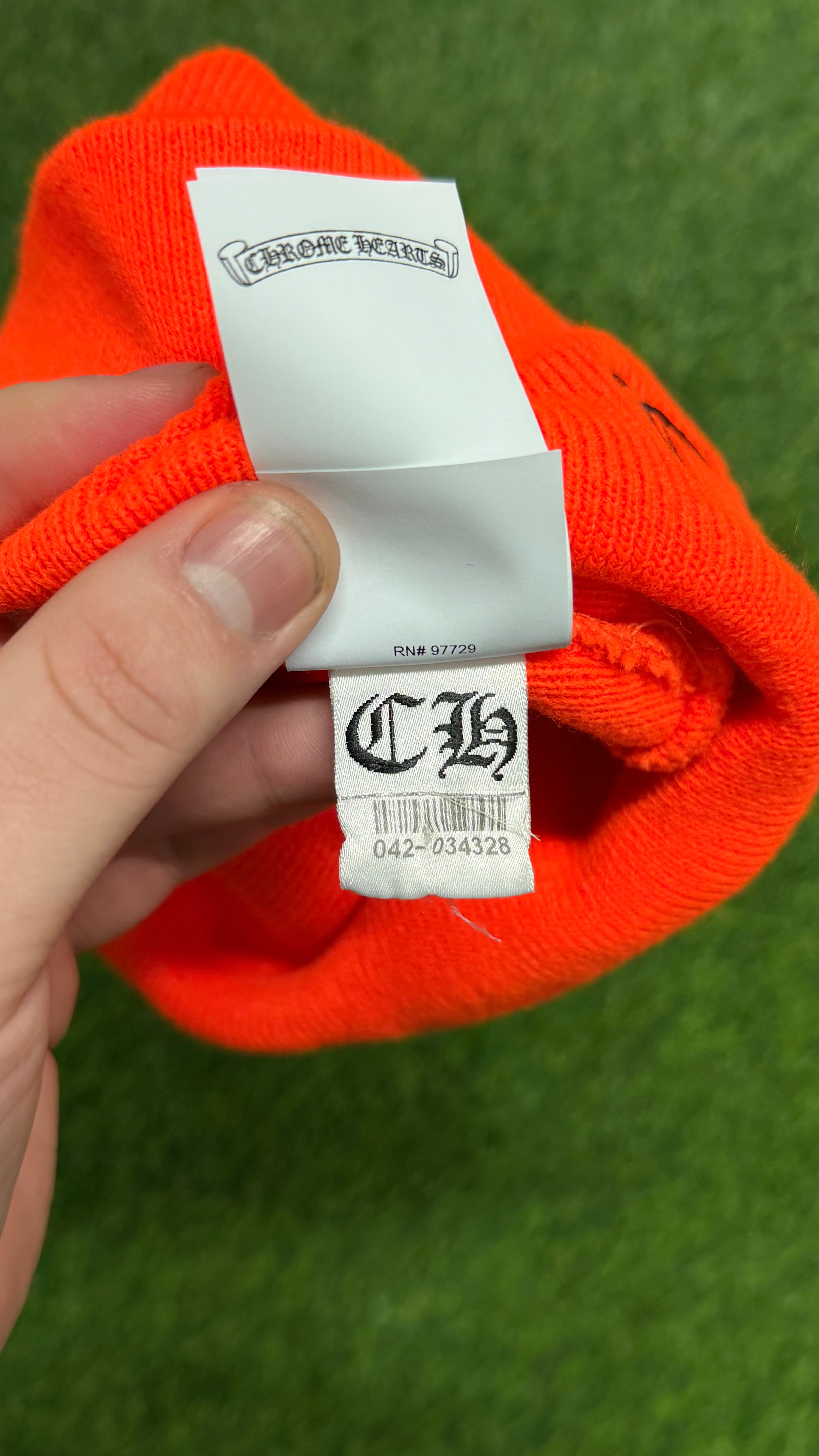 Chrome Hearts CH Logo Beanie in Safety Orange