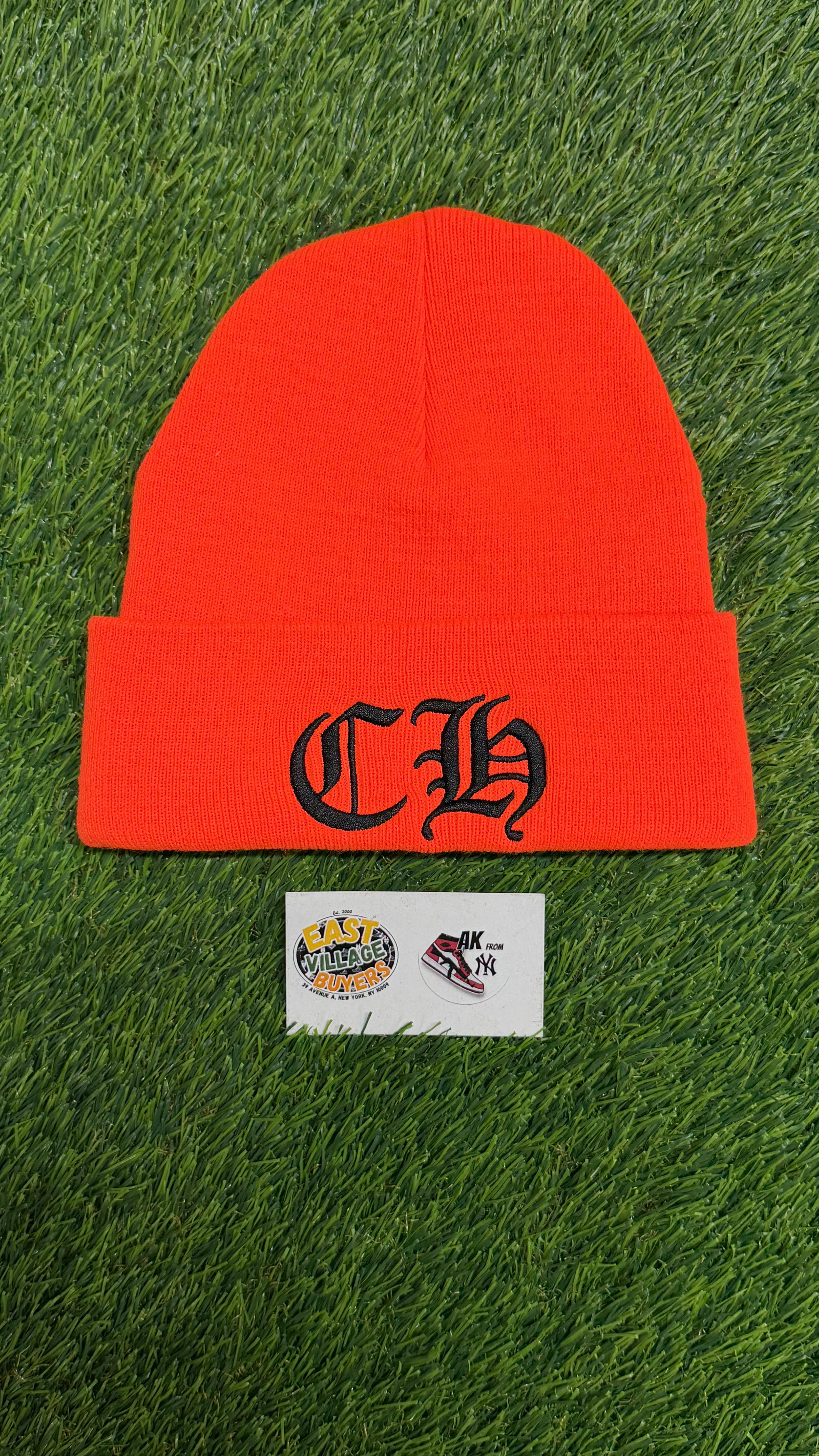 Chrome Hearts CH Logo Beanie in Safety Orange