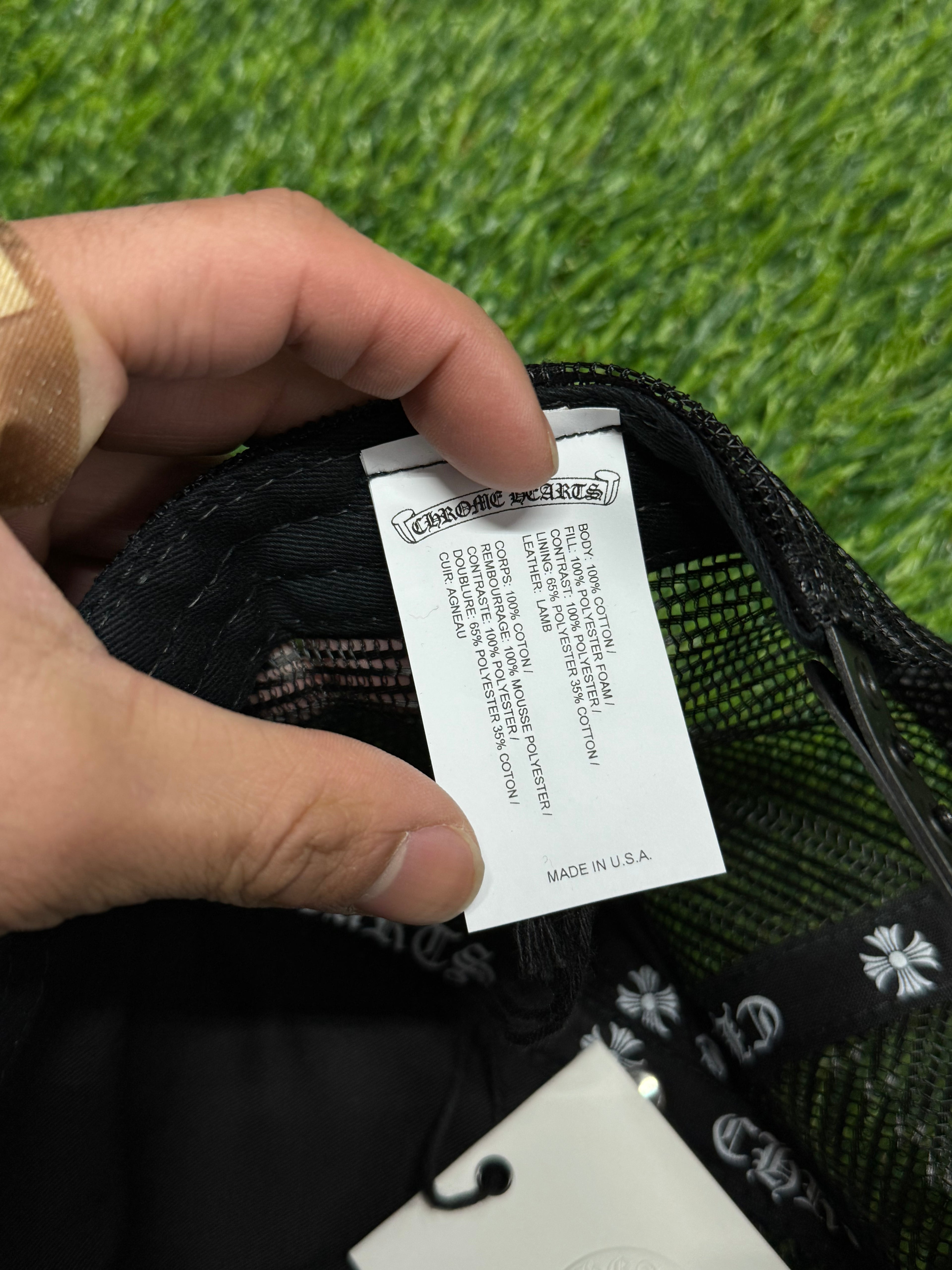 Chrome Hearts Triple Cross Cemetery Trucker Hat in Black