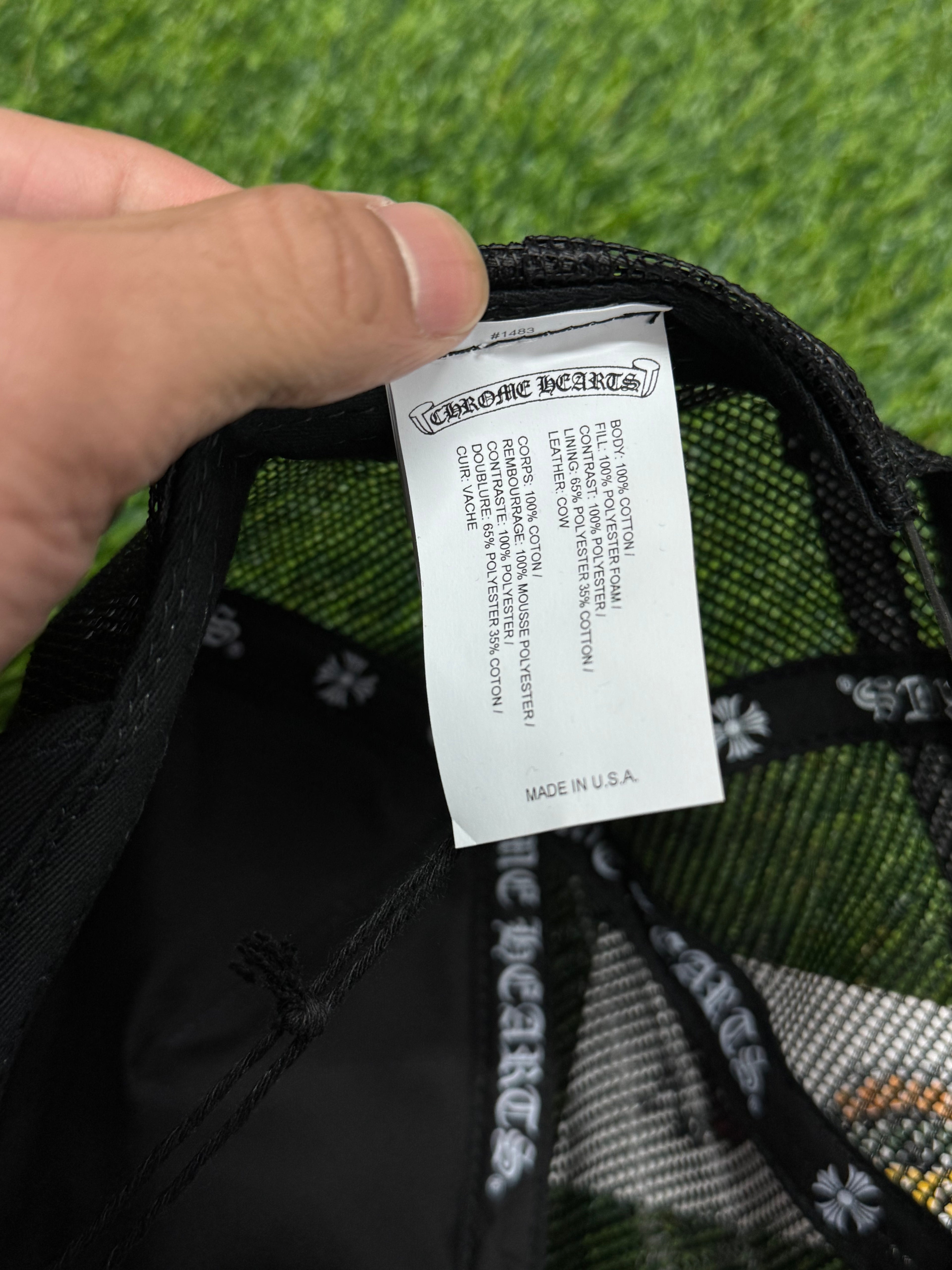 Chrome Hearts Triple Camo Cross Cemetery Trucker Hat in black