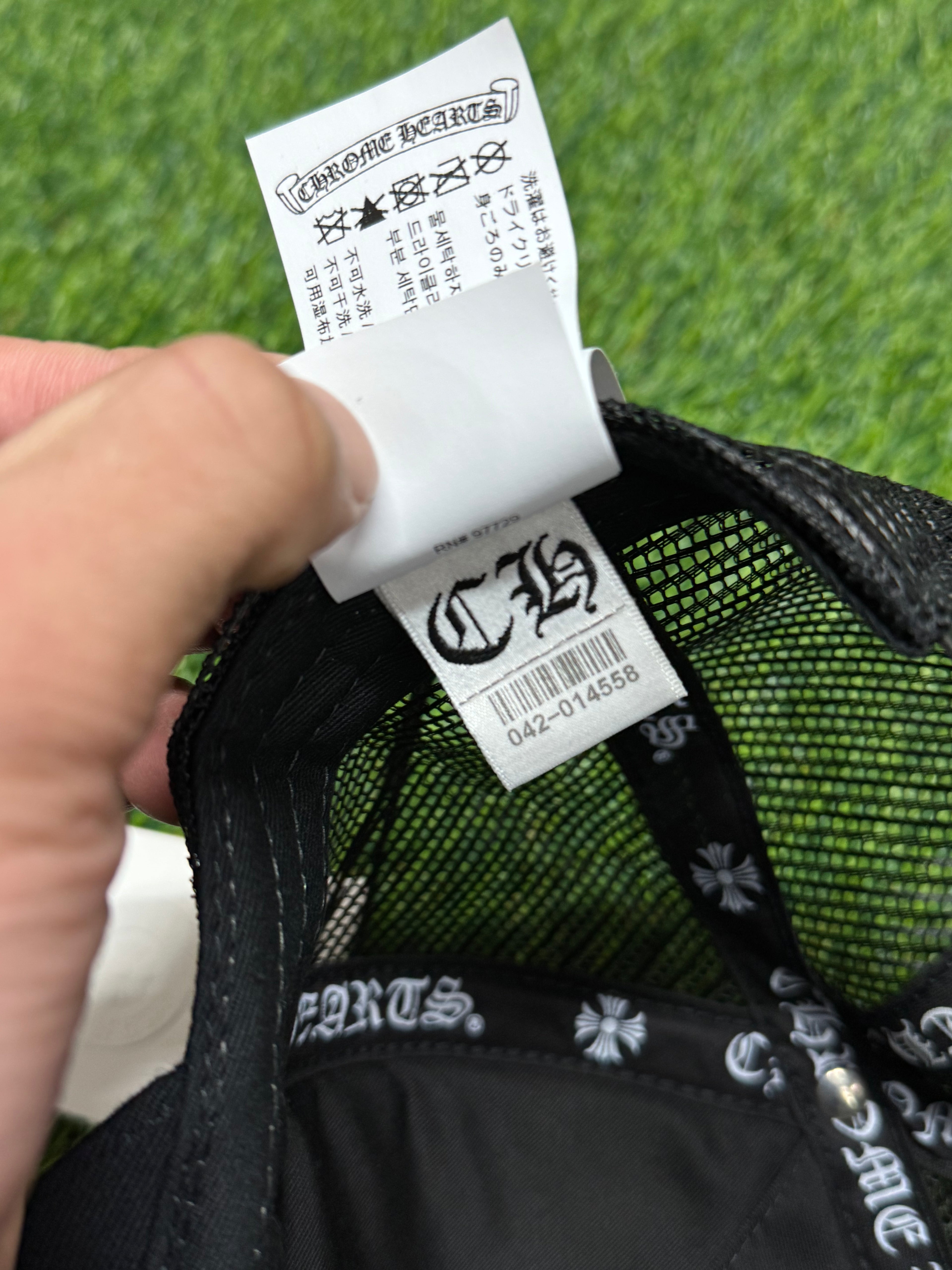 Chrome Hearts Triple Camo Cross Cemetery Trucker Hat in black