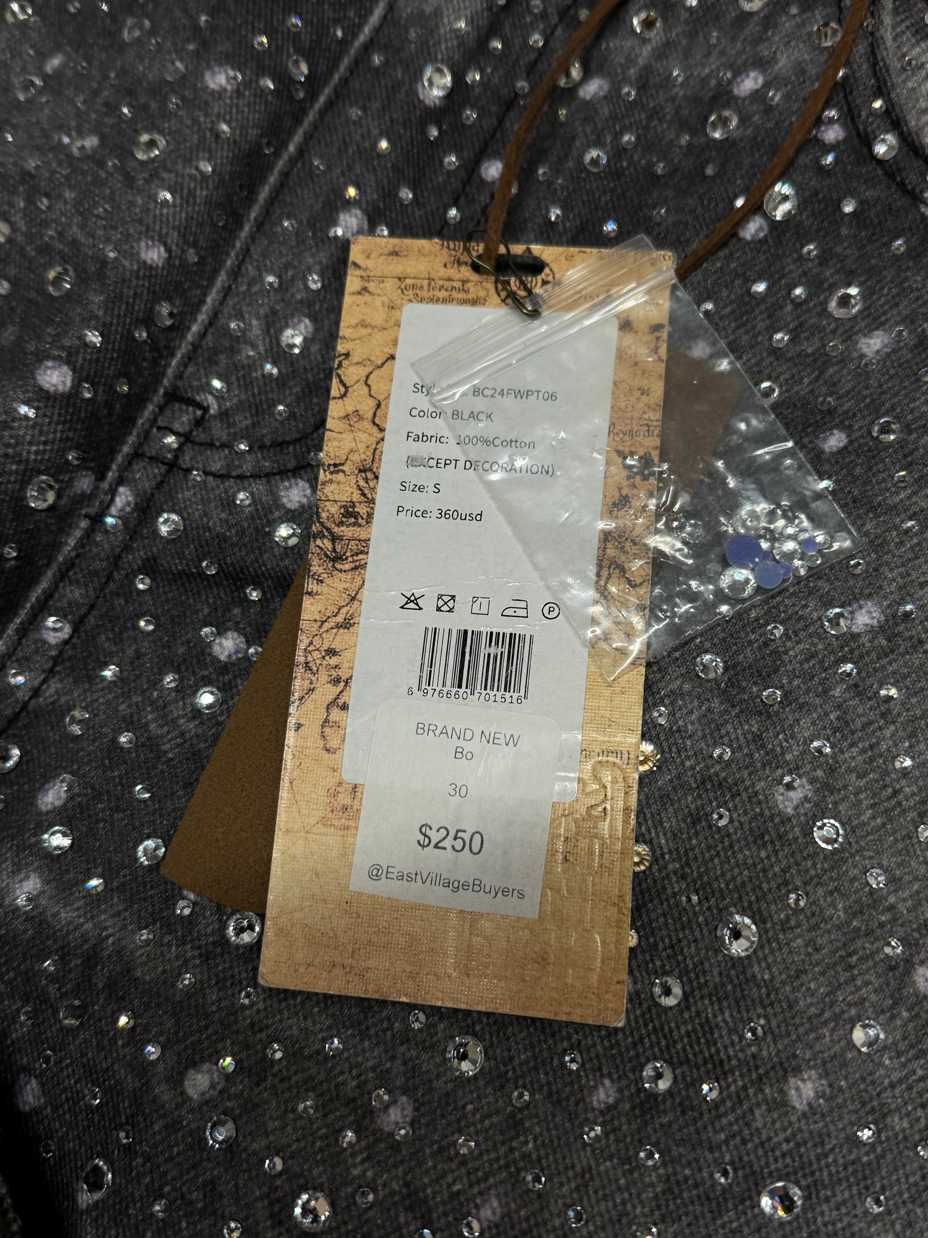 Birth Of Royal Child 3D Printing Washed 20k Swarovski Diamond Boro Denim jeans