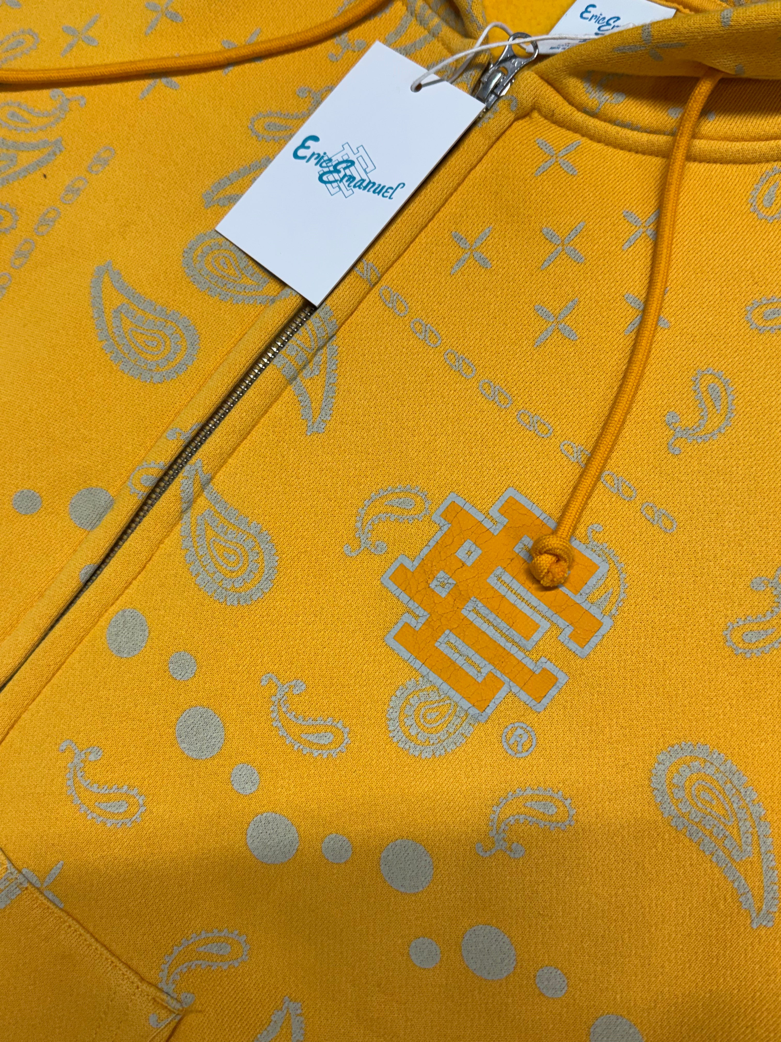 Eric Emanuel EE Paisley Zip-Up Sweater In Yellow