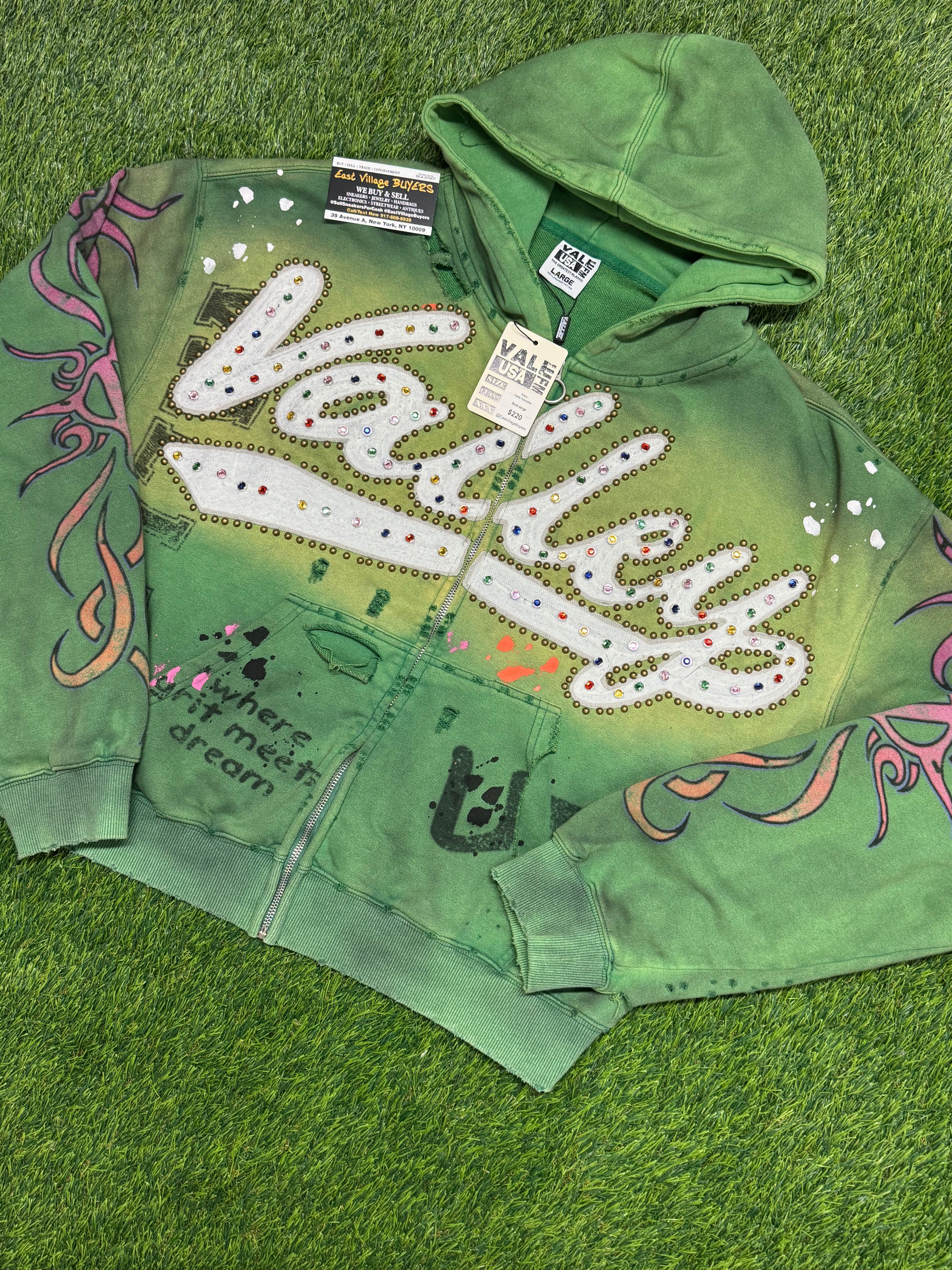 Vale Forever Inferno Zip Up Hoodie in Green