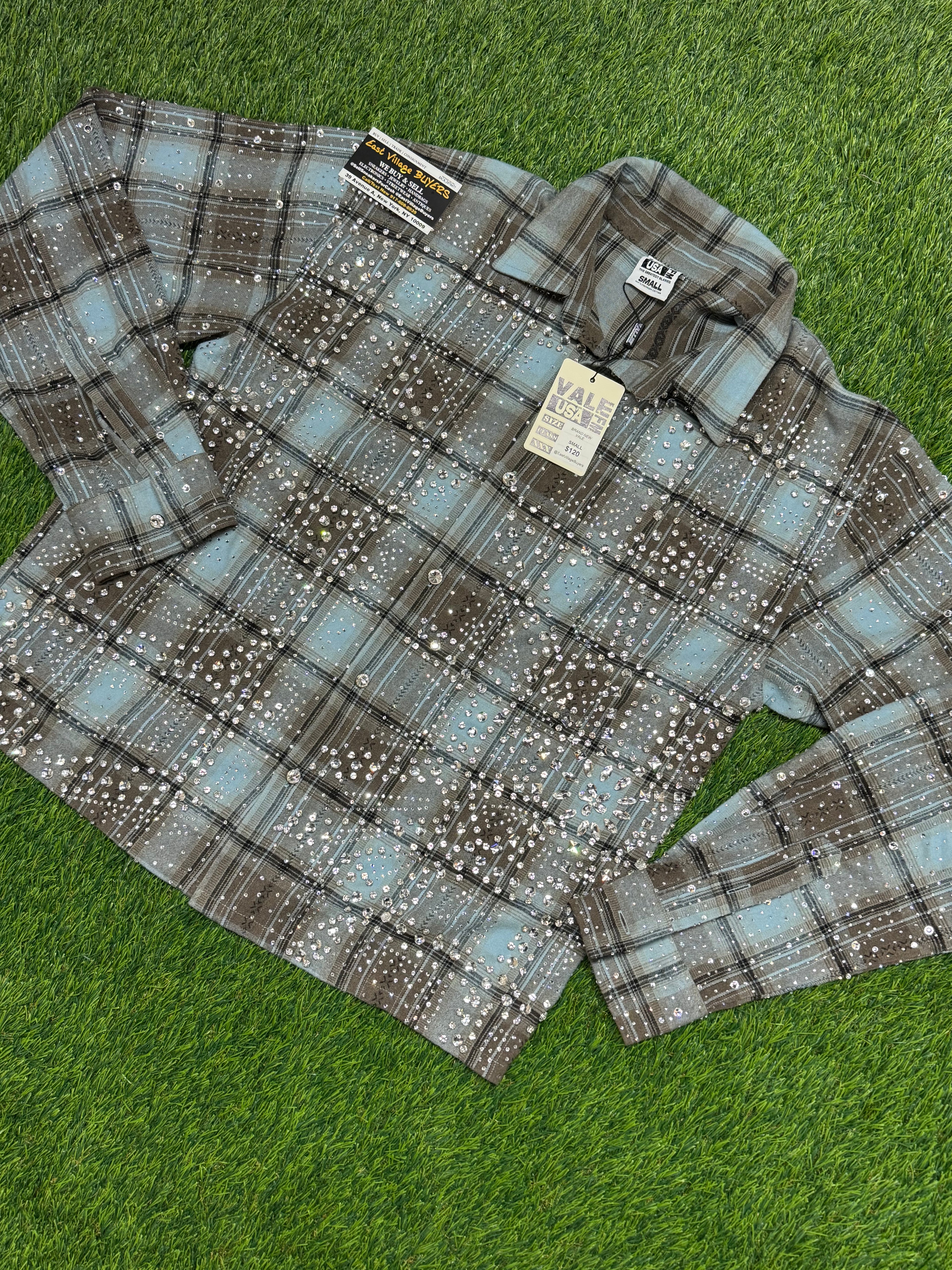 Vale Forever Ocean Flannel Rhinestone Shirt