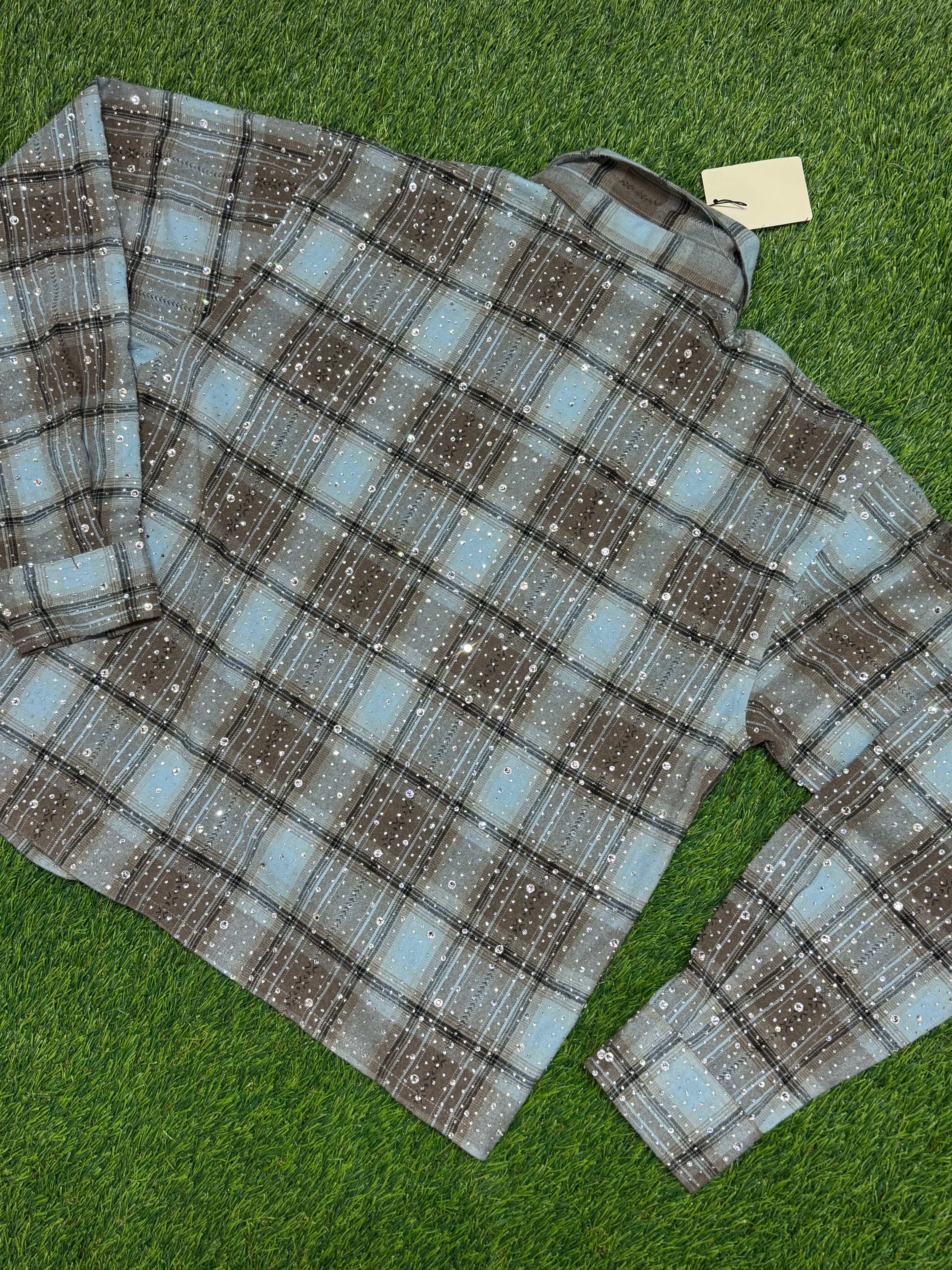 Vale Forever Ocean Flannel Rhinestone Shirt