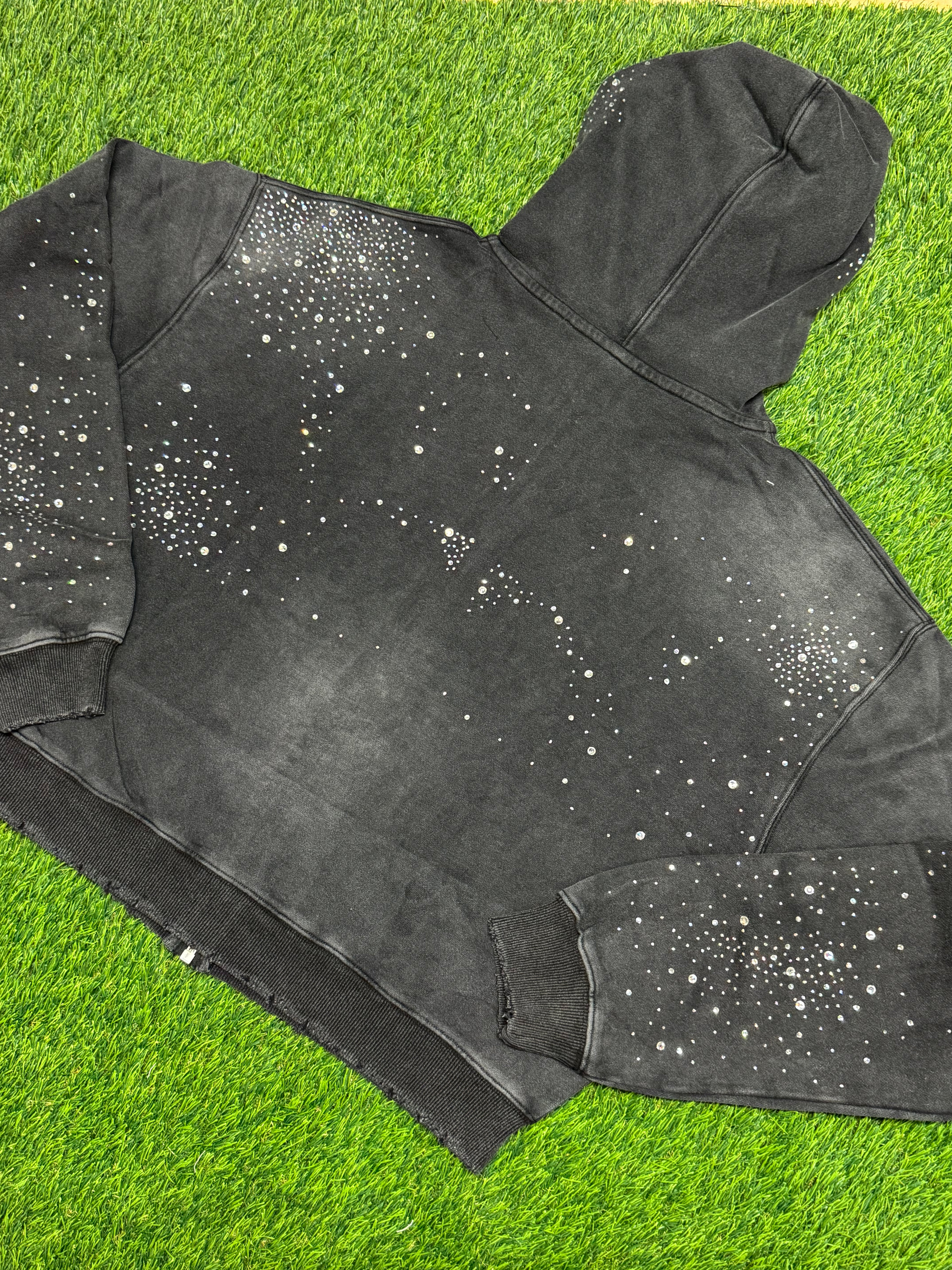 VALE “Vale Dreams” Rhinestone Embellishment Zip Hoodie