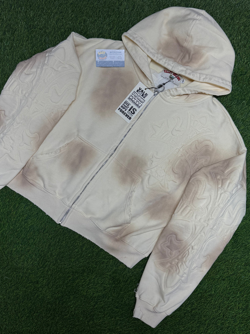 Vale Forever Carver Zip Up Hoodie in cream